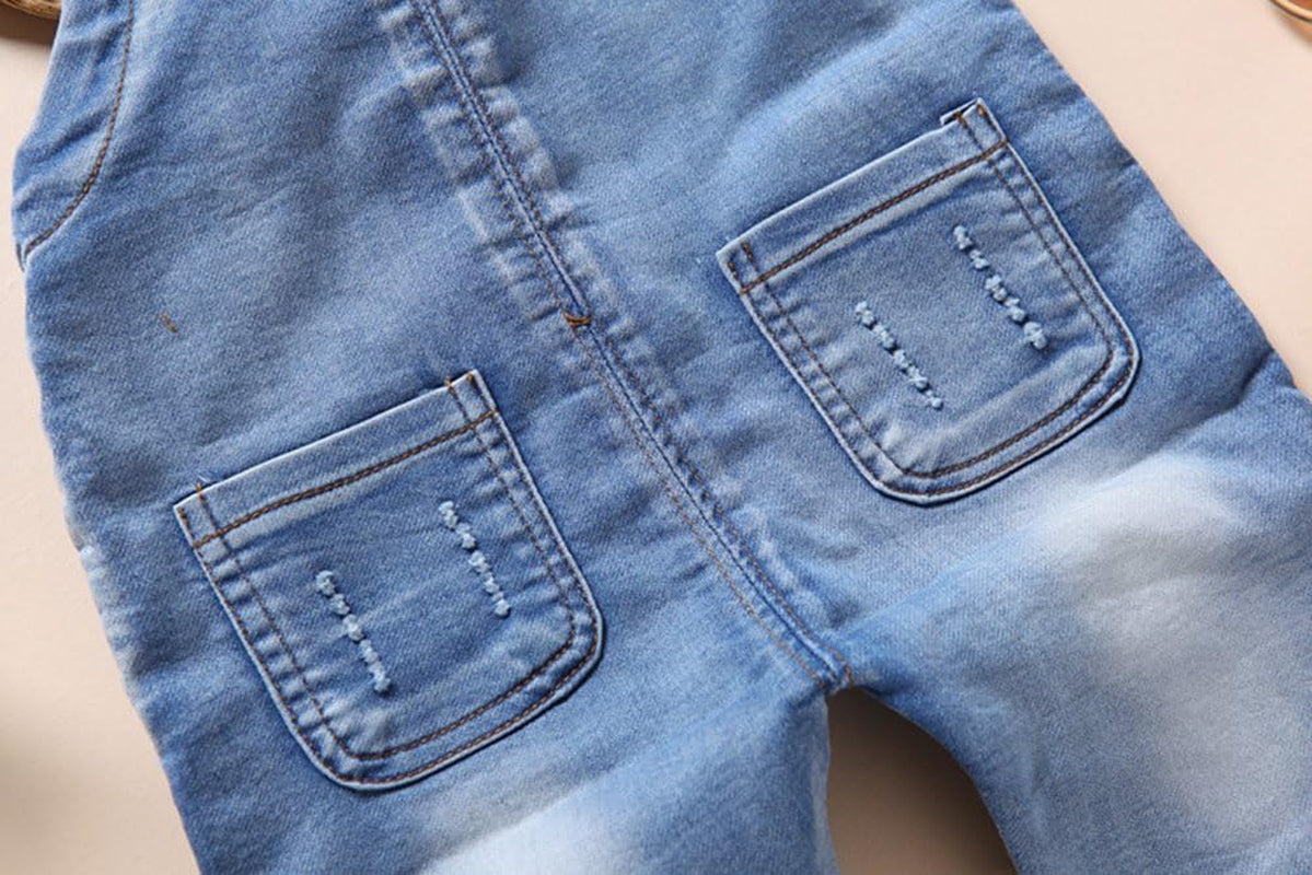 Baby & Little Boys/Girls Blue & Black Denim Overalls,Jean Workwear